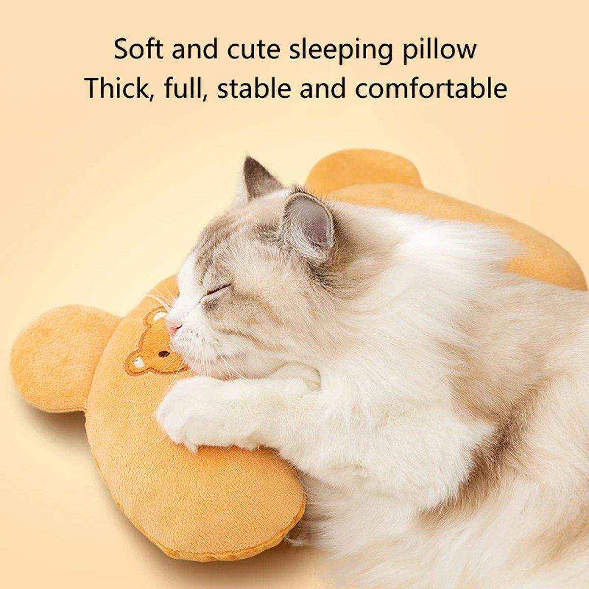 Dog Pet U Shaped Pillow Cartoon Breathable Cat Sleeping Cushion