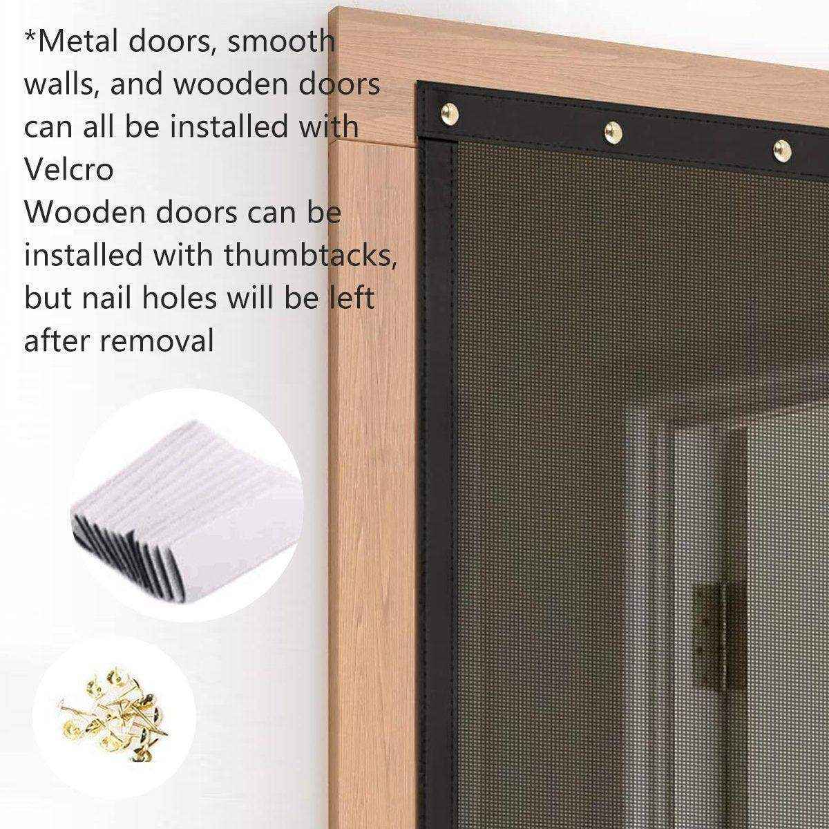 Striped Magnetic Screen Pet Door Curtain Anti Mosquito Mesh Door