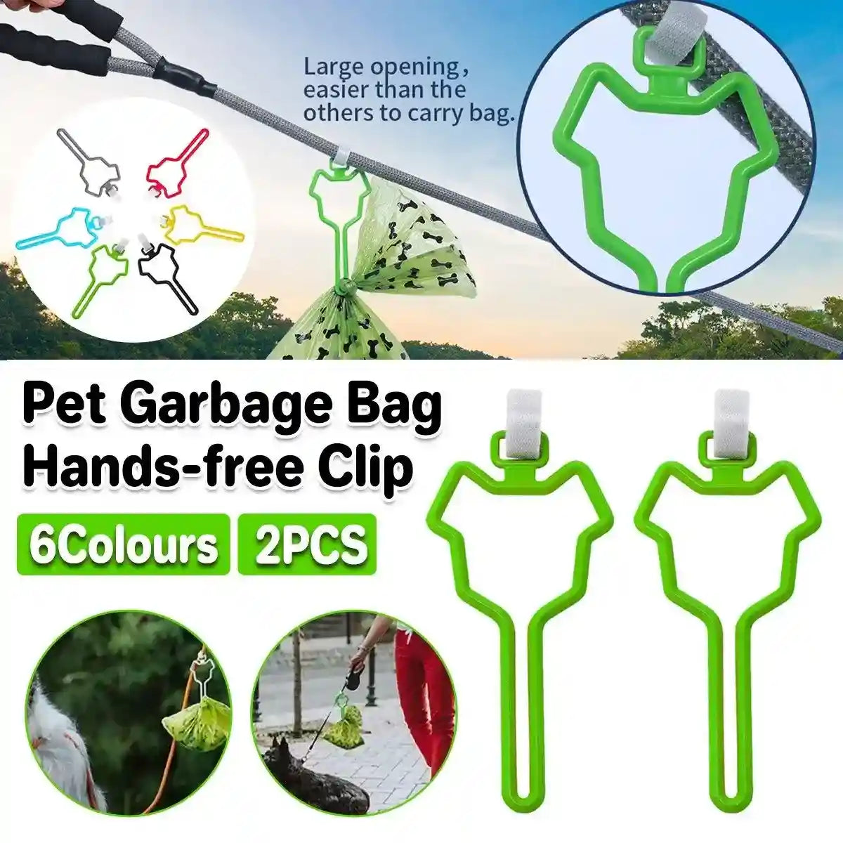 2X Leash Attachment Dog Poo Bag Holder Waste Bag Carrier Large Bearing Capacity