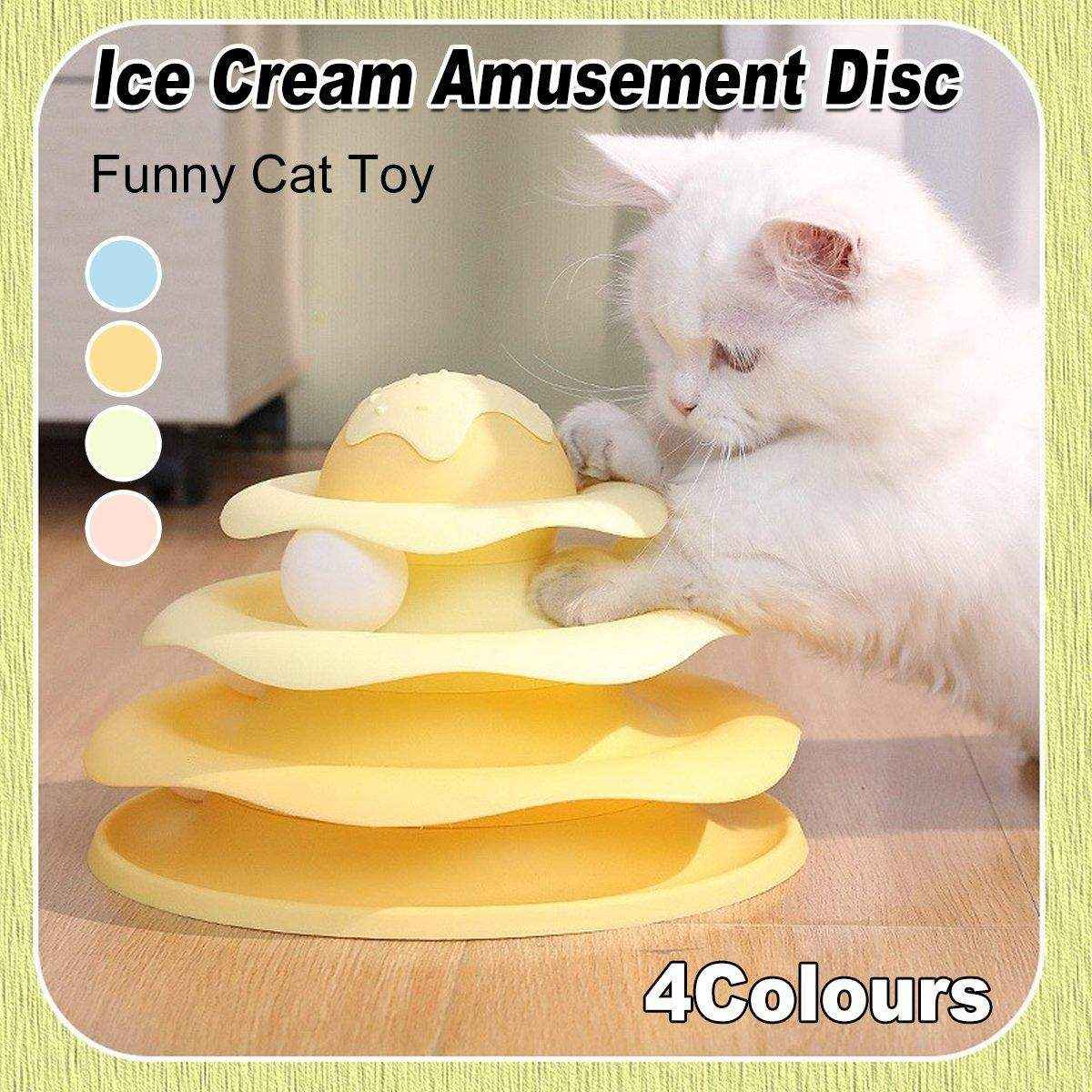 Funny Cat Toy Pet Toys Plastic Tower Interactive Track Ball Playing Game 3 Level