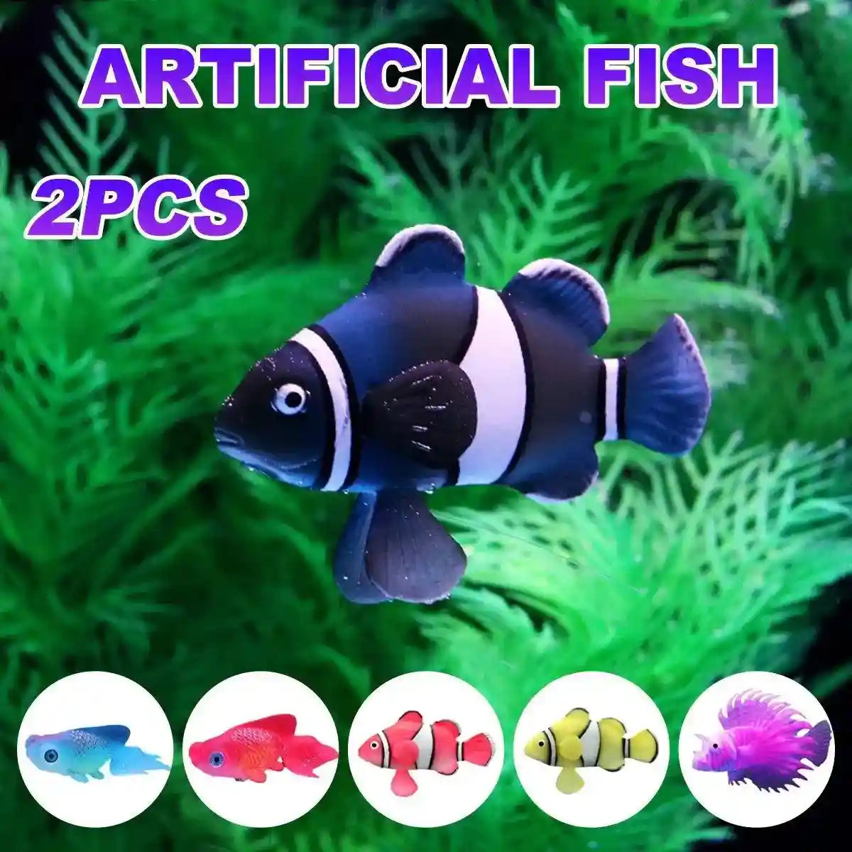 Artificial Aquarium Fish Decorations Silicone Betta Moving Floating Small Fish