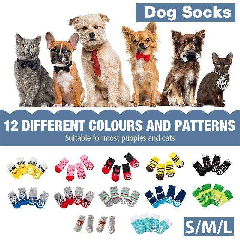 Dog Socks Non-Slip Grip Slip Anti-Skid S M L - Puppy Cat Pet Shoes Slippers