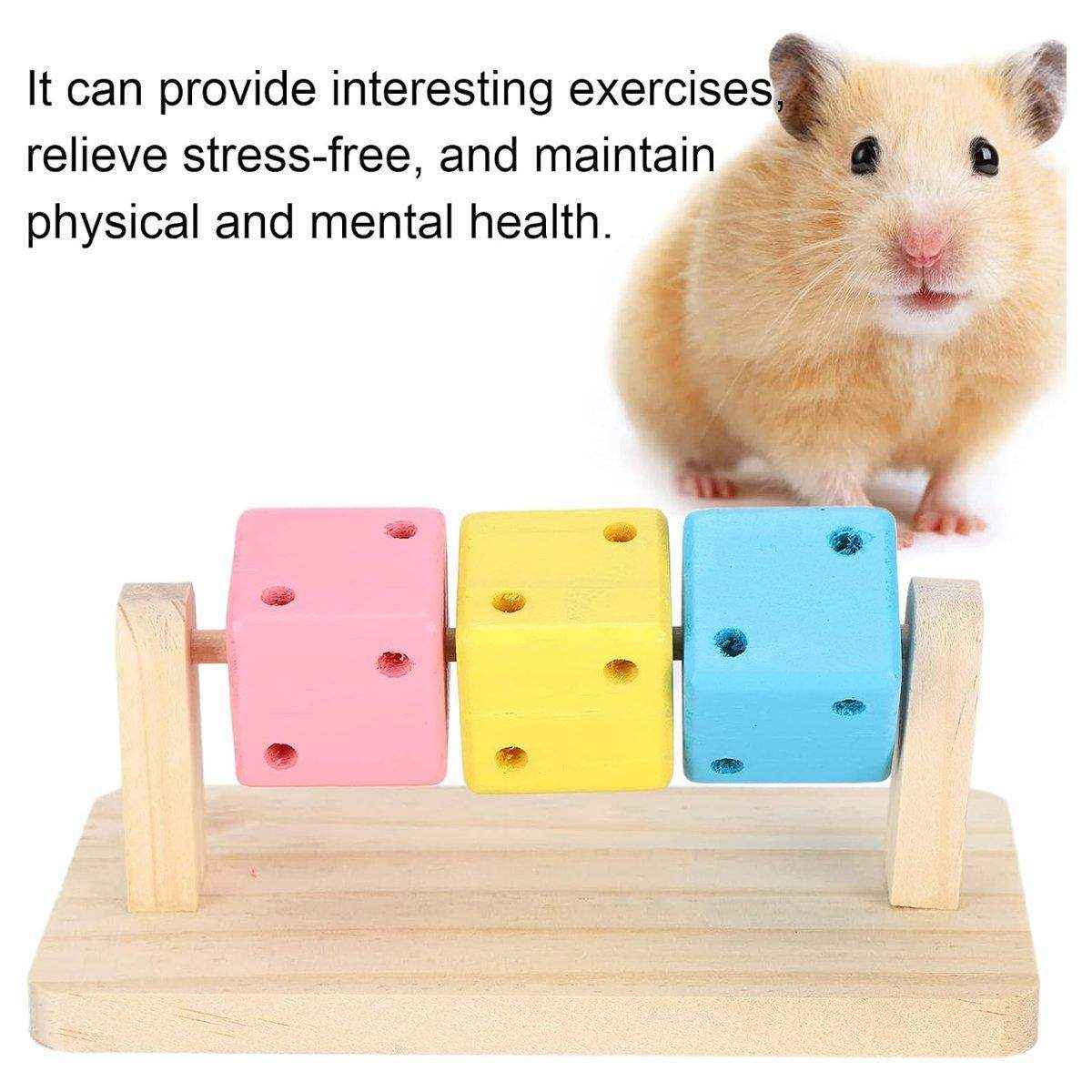 Wooden Chew Toy with Colorful Blocks Small Pet Toys