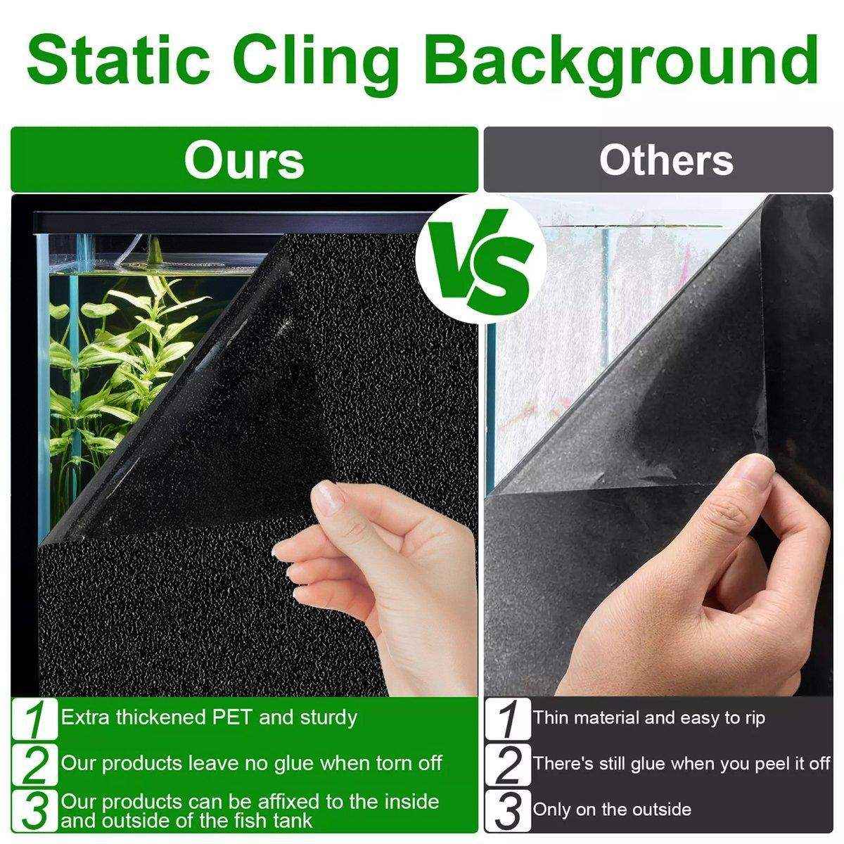 10PCS Black Aquarium Background Sticker Waterproof Fish Tank Film