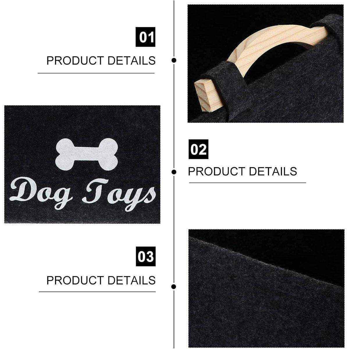 Large Felt Storage Basket for Dog Toys Dirty Clothes Sundries Home Organizer