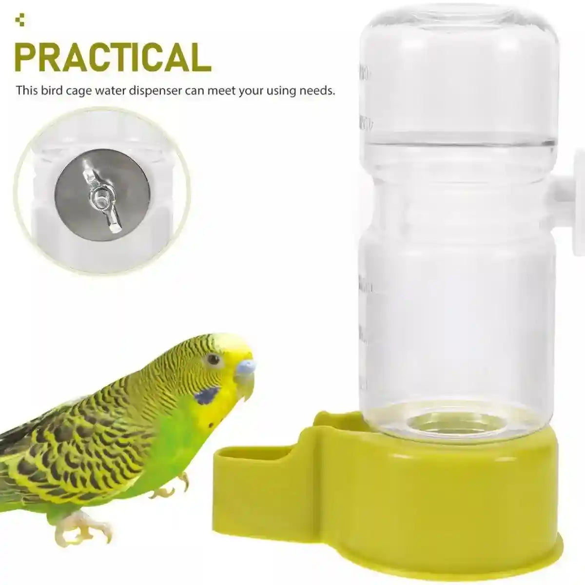 Automatic Bird Water Feeder Convenient Cage Attachment & Easy Refill