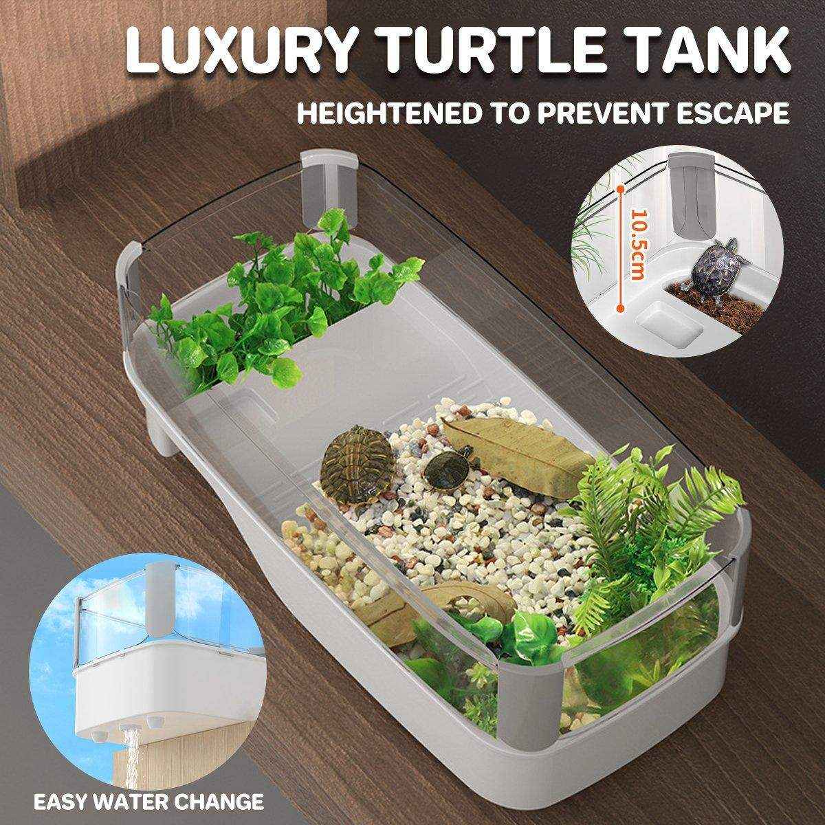 Luxury Turtle Tank - High-Walled Amphibious Habitat