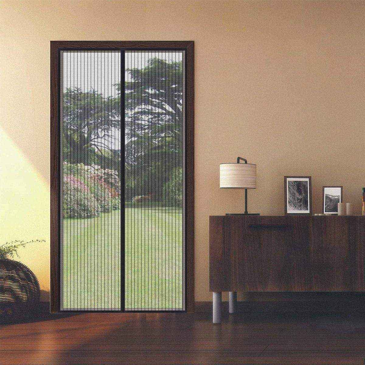 Striped Magnetic Screen Pet Door Curtain Anti Mosquito Mesh Door