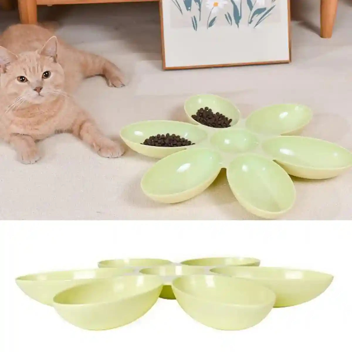Petal-Shaped Multi-Cat Feeding Bowl