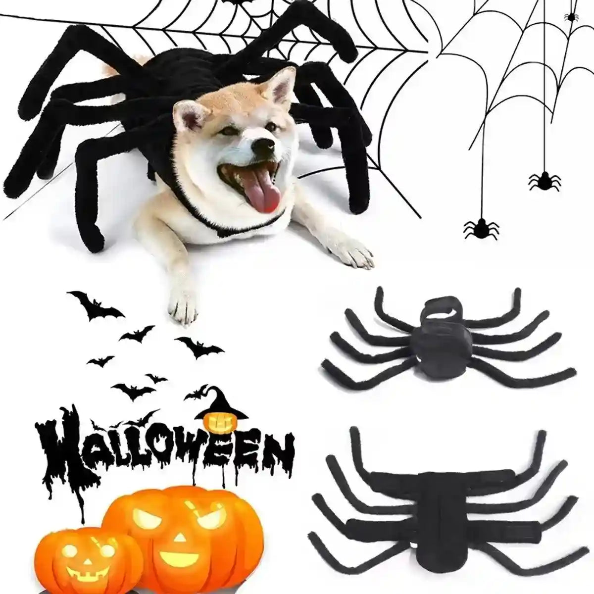 Halloween Pet Spider Costume Creepy & Cute Halloween Outfit for Pets