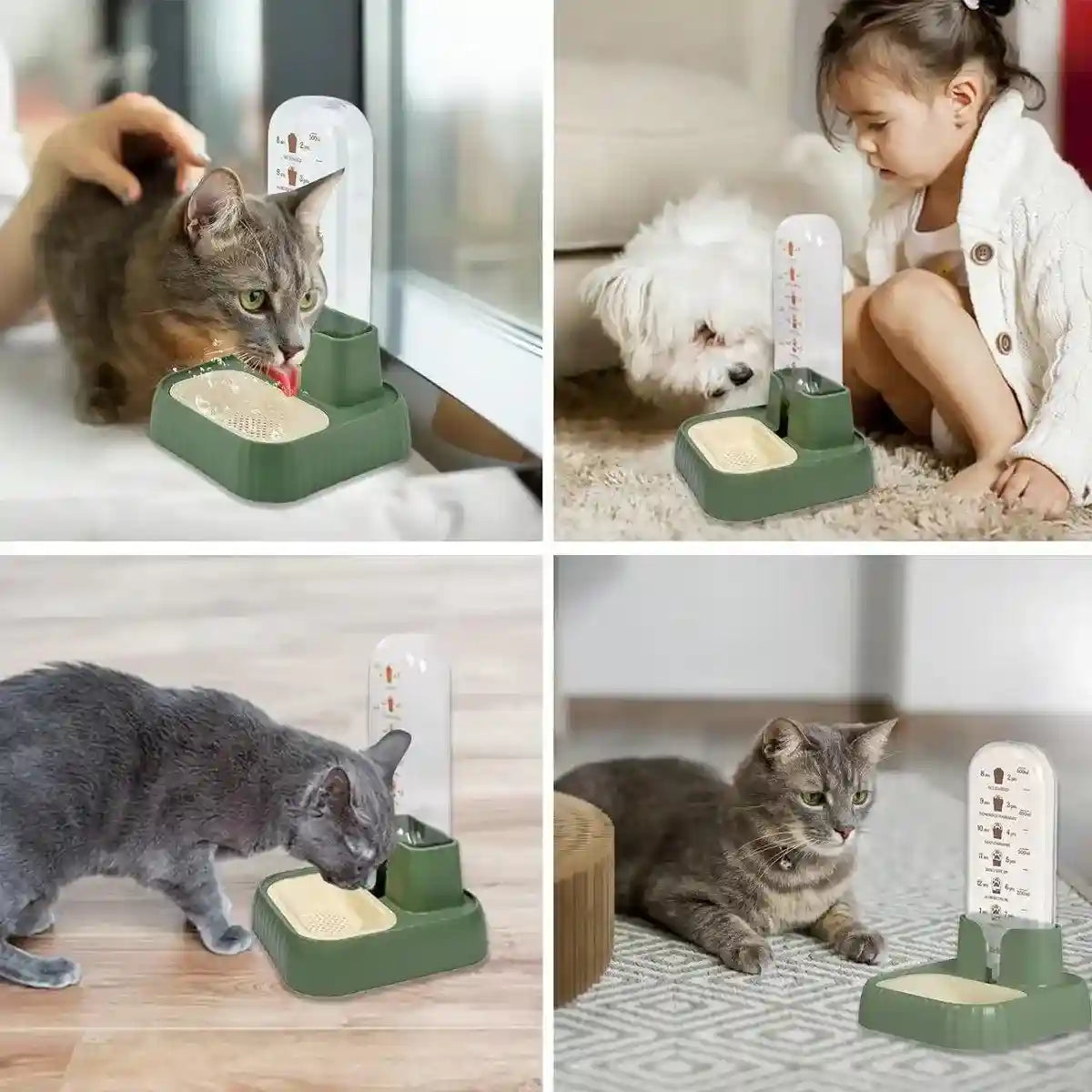 Automatic Pet Water Dispenser for Cats and Dogs with Siphon Refill System
