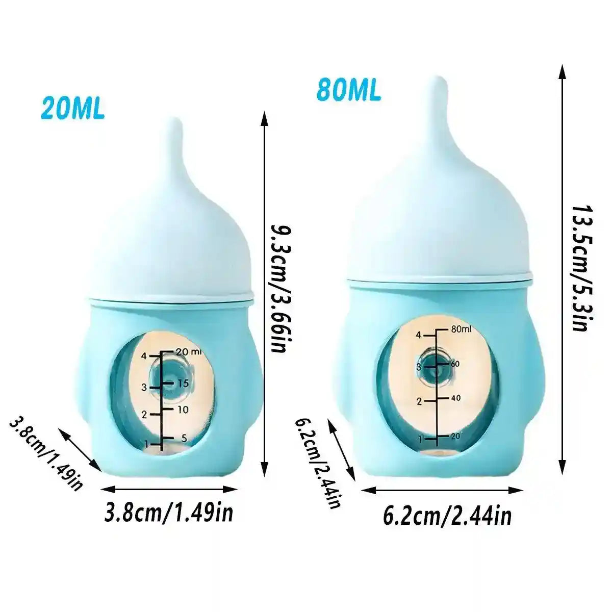 Anti-choking Newborn Puppy Kitten Silicone Bottle Visual Scale