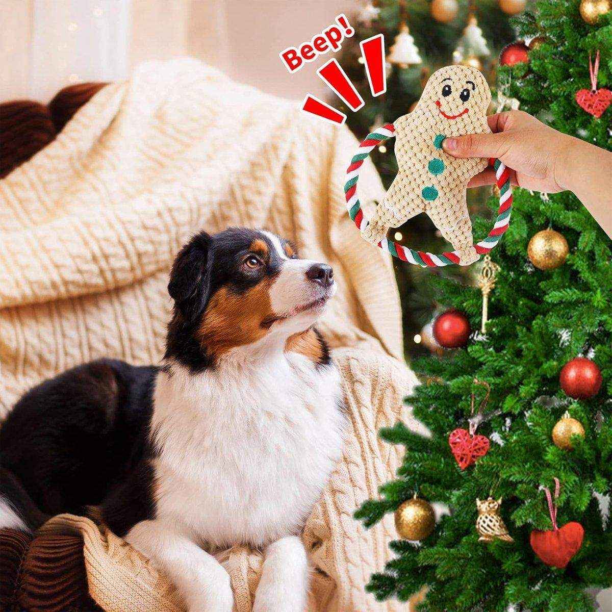 Pet Christmas Plush Toy - Festive Dog Bite Companion