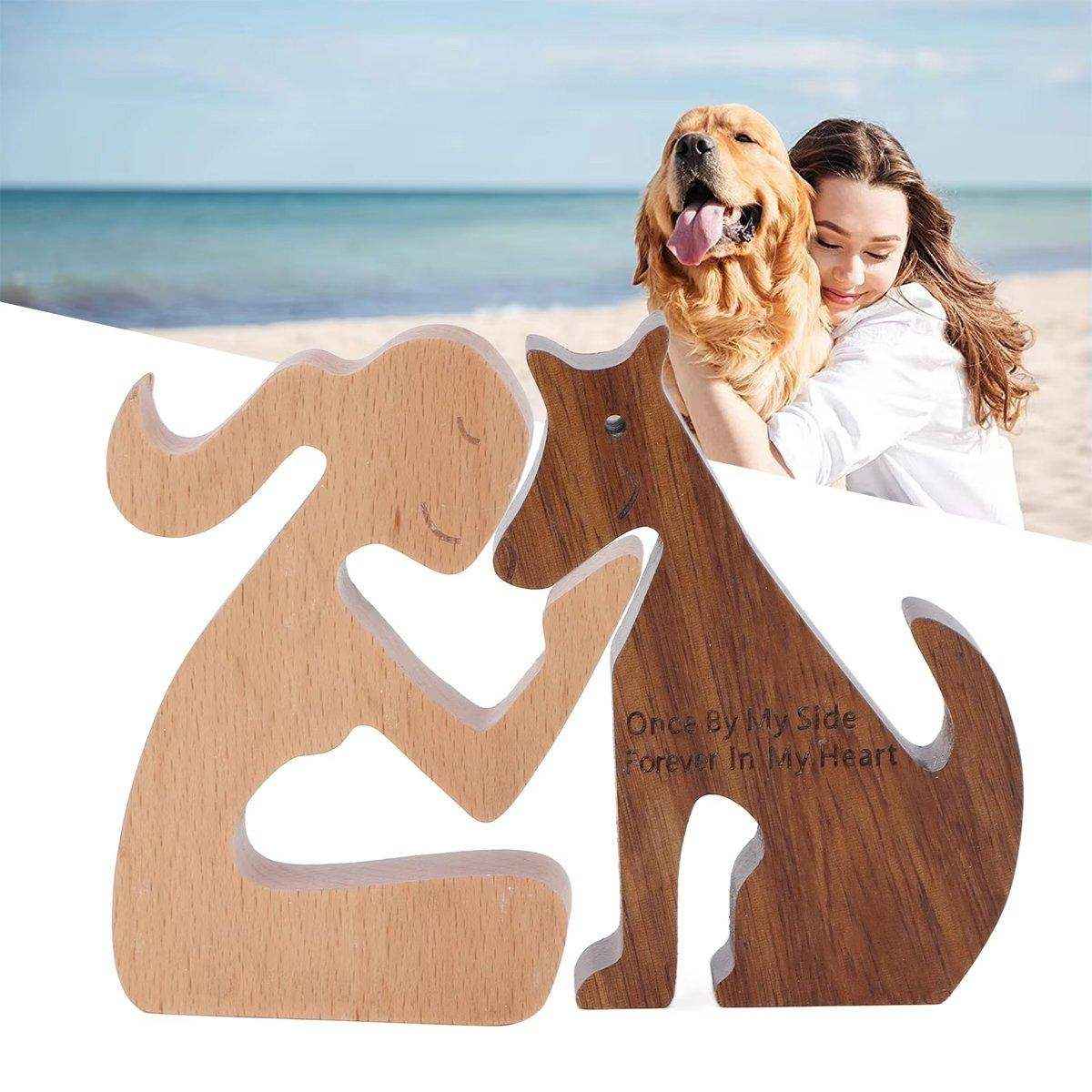 Puppy Wooden Ornament Pet Memorial Desktop Decoration for Home or Office Display
