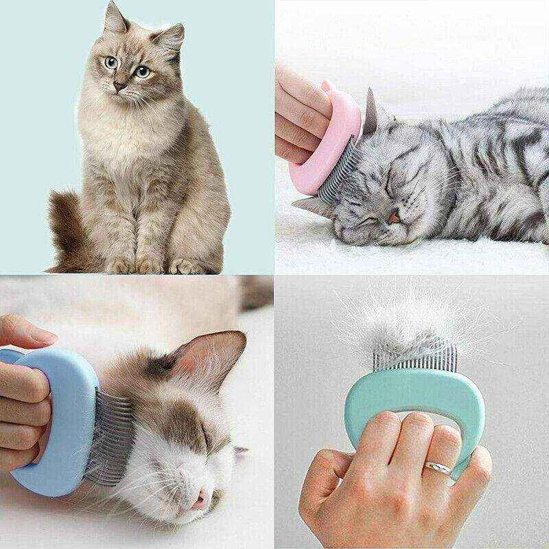 1-3xRelaxing Cat Comb Massager Pet Grooming Brush Dog Hair Removal