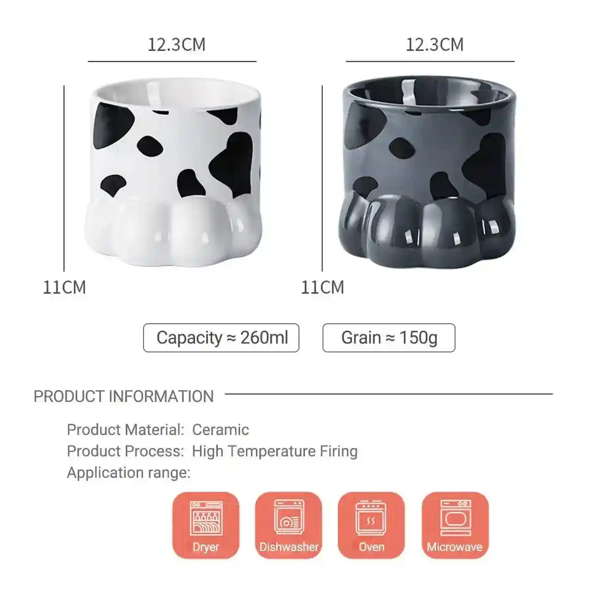 Ergonomic Ceramic Cat Food Bowl