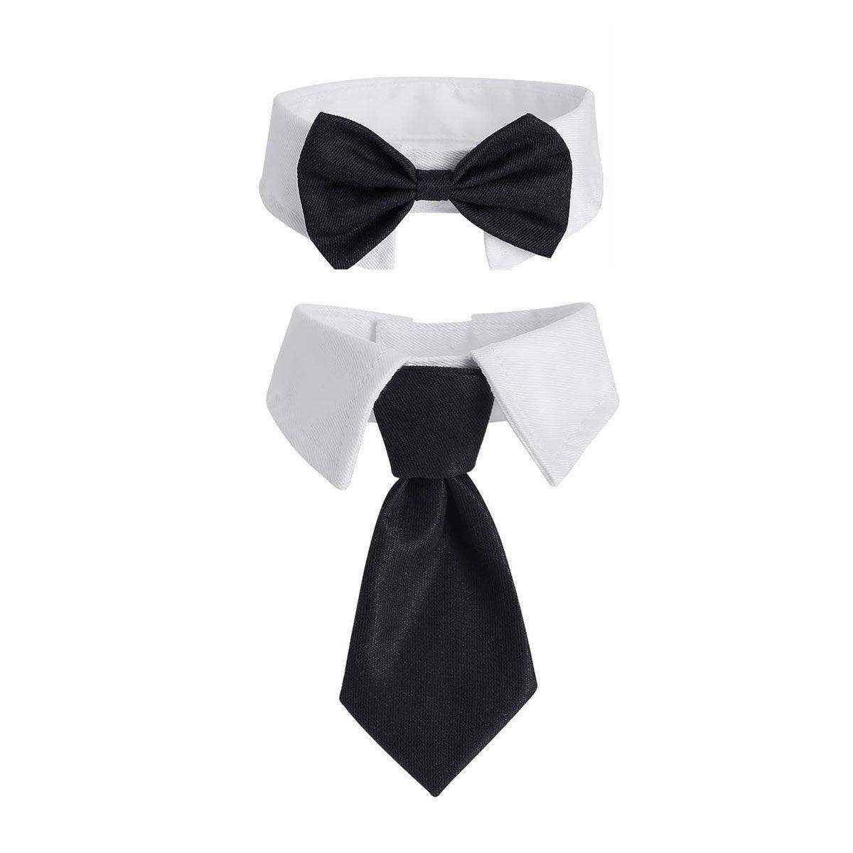 Designer Dog Collars & Designer Cat Collar Set Bow Tie and Necktie Design