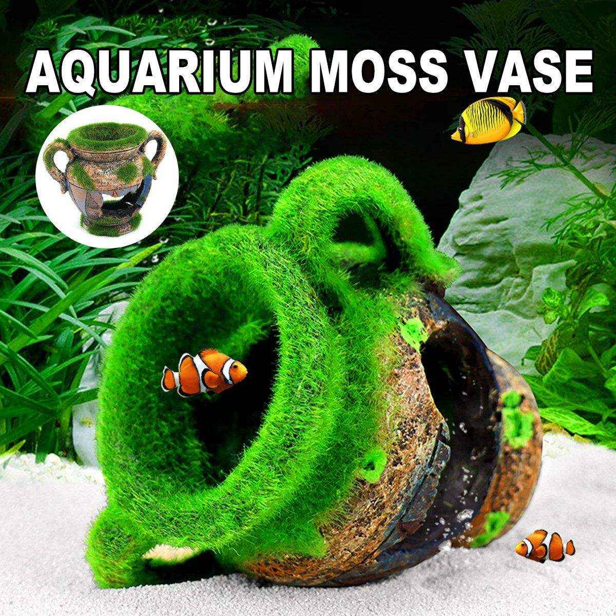Aquarium Moss Vase Resin Fish & Shrimp Hiding Decoration