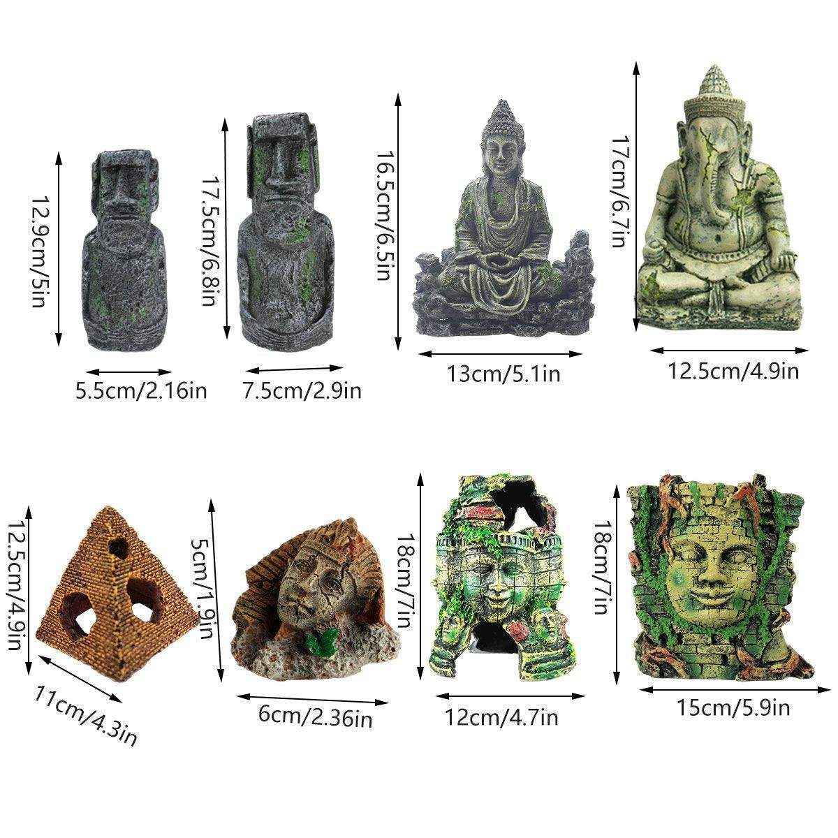 Ancient Easter Island Aquarium Rocks & Resin Decor Ornaments