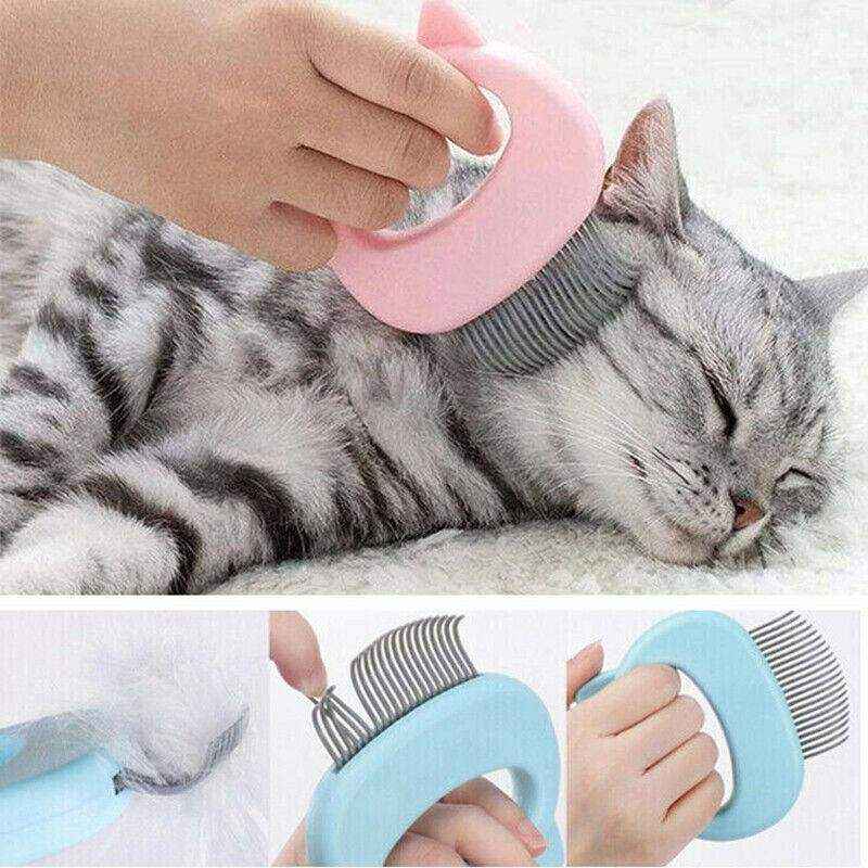 1-3xRelaxing Cat Comb Massager Pet Grooming Brush Dog Hair Removal