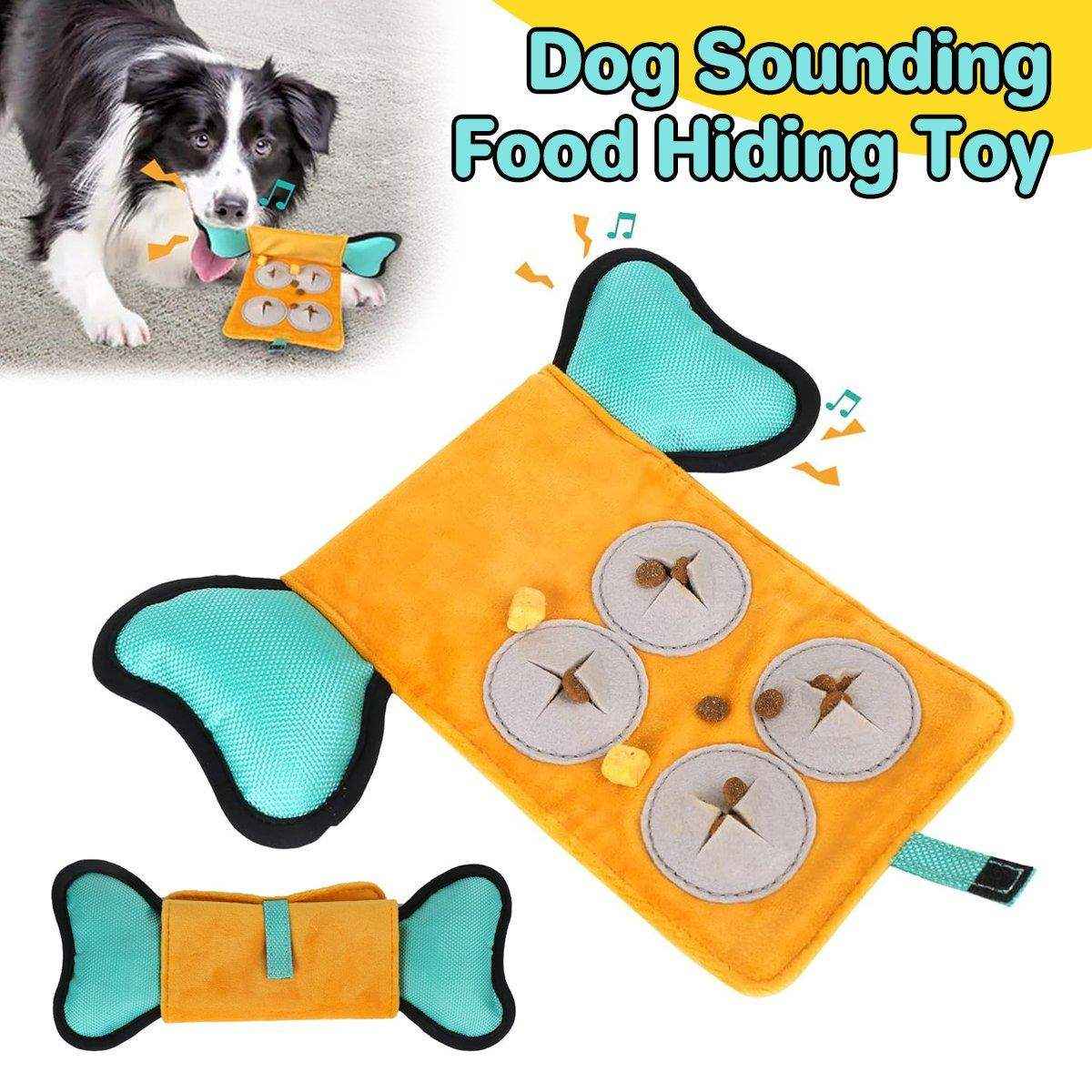 Interactive Canvas Dog Toy with Treat Pockets Crinkle Sound