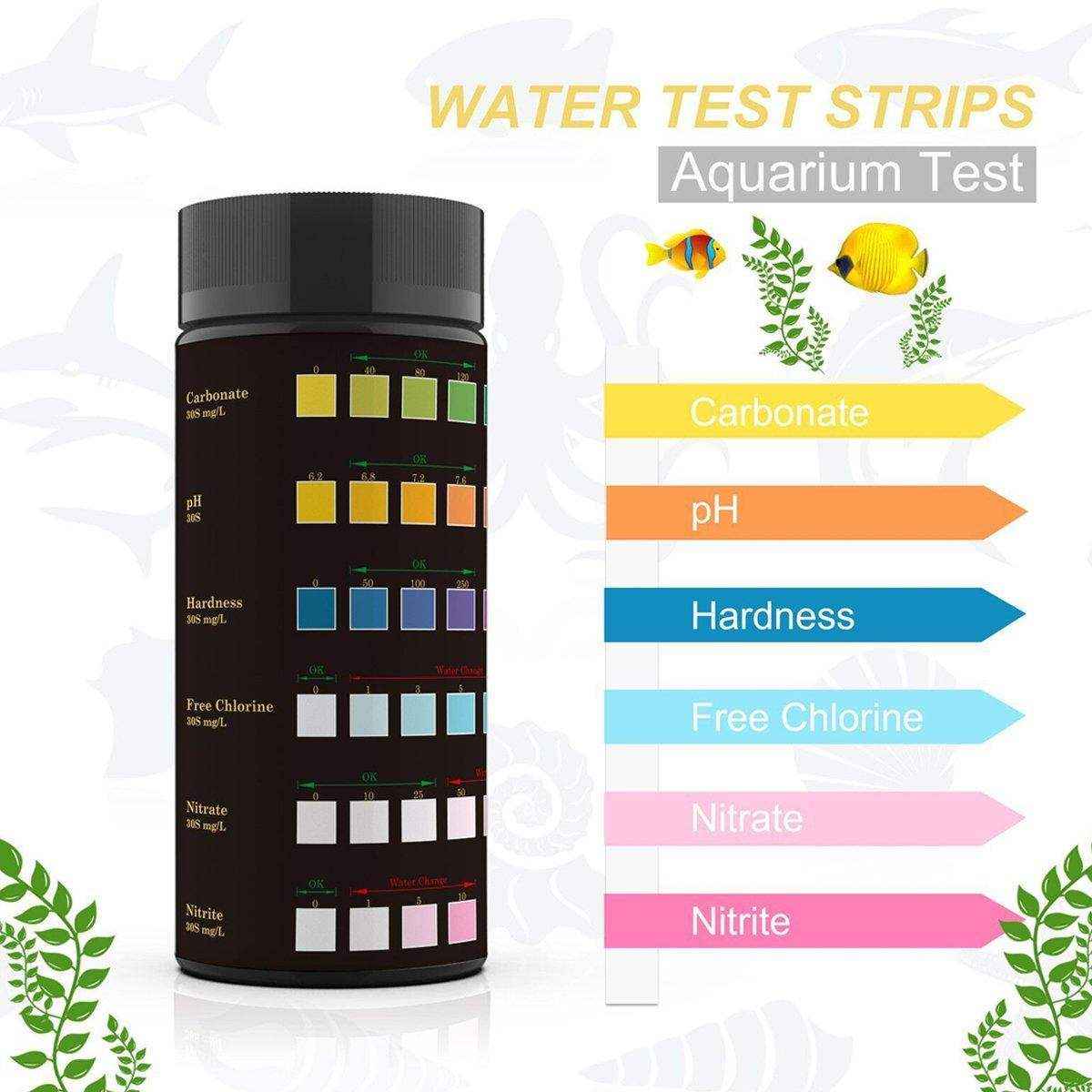 6-in-1 Water Quality Test Strip for Fish Tanks and Ponds Biological Aquarium Supplies