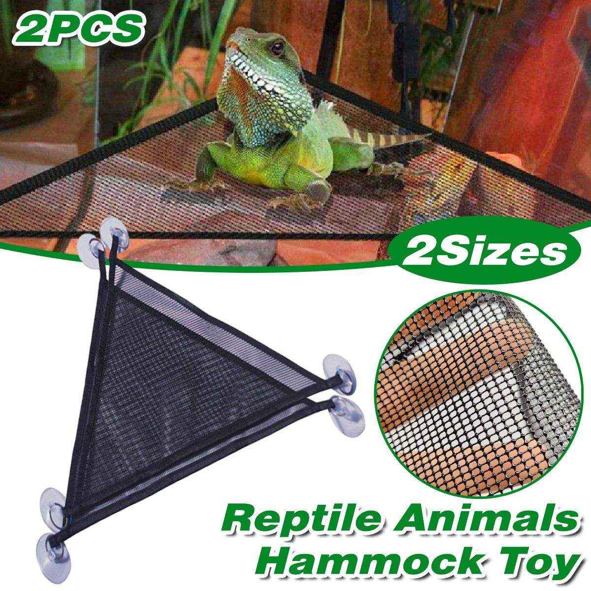 2x Reptile Hammock for Small Large Bearded Dragon Lizard Reptile Snakes Black