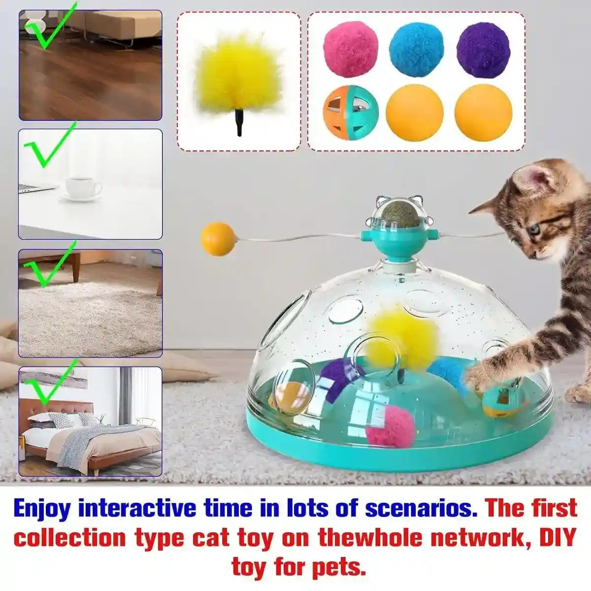 Interactive Windmill Catnip Toys for Indoor Cats Engaging & Fun Playtime
