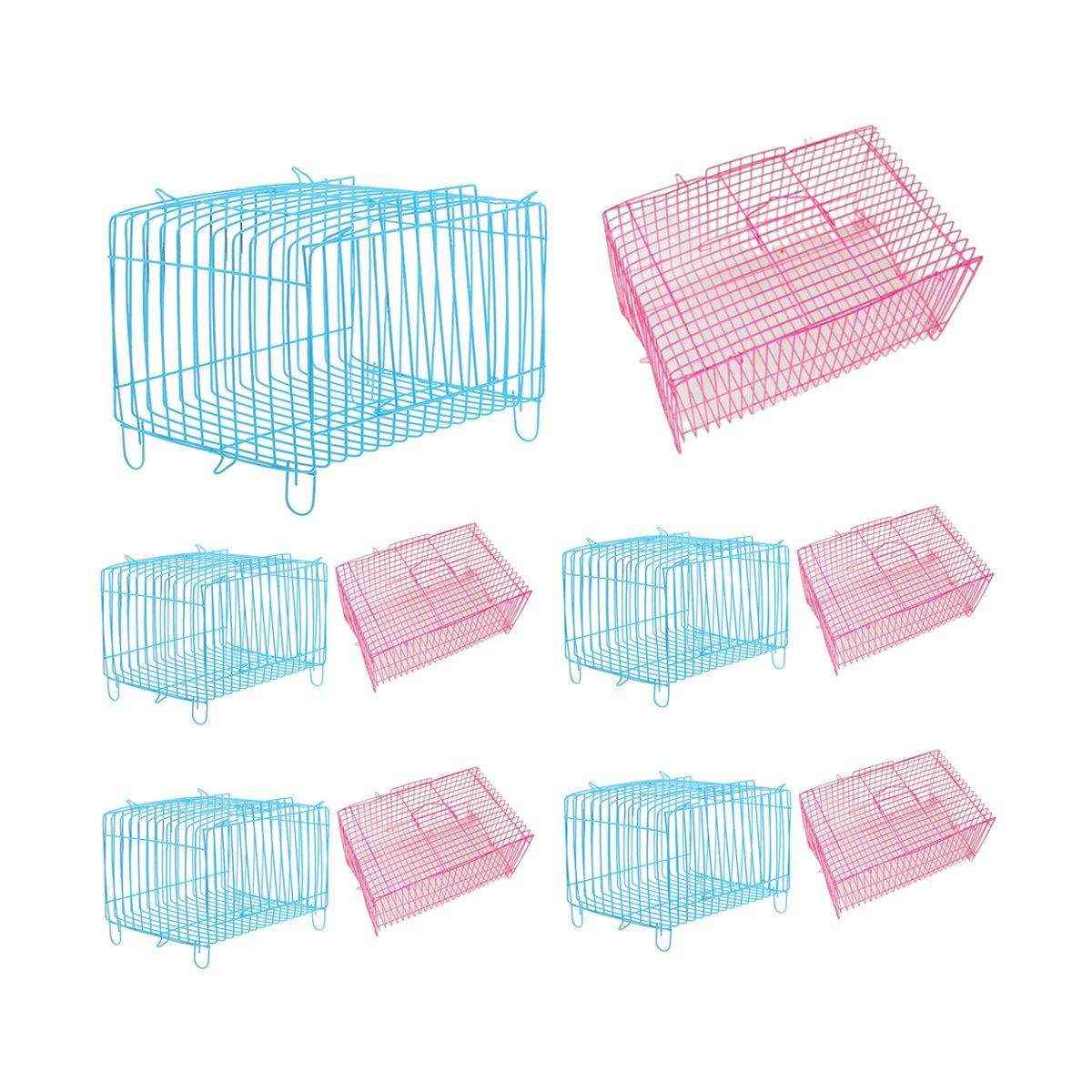 Wire Frame Small Pet Transport Cages Set Durable and Foldable 10 Pack