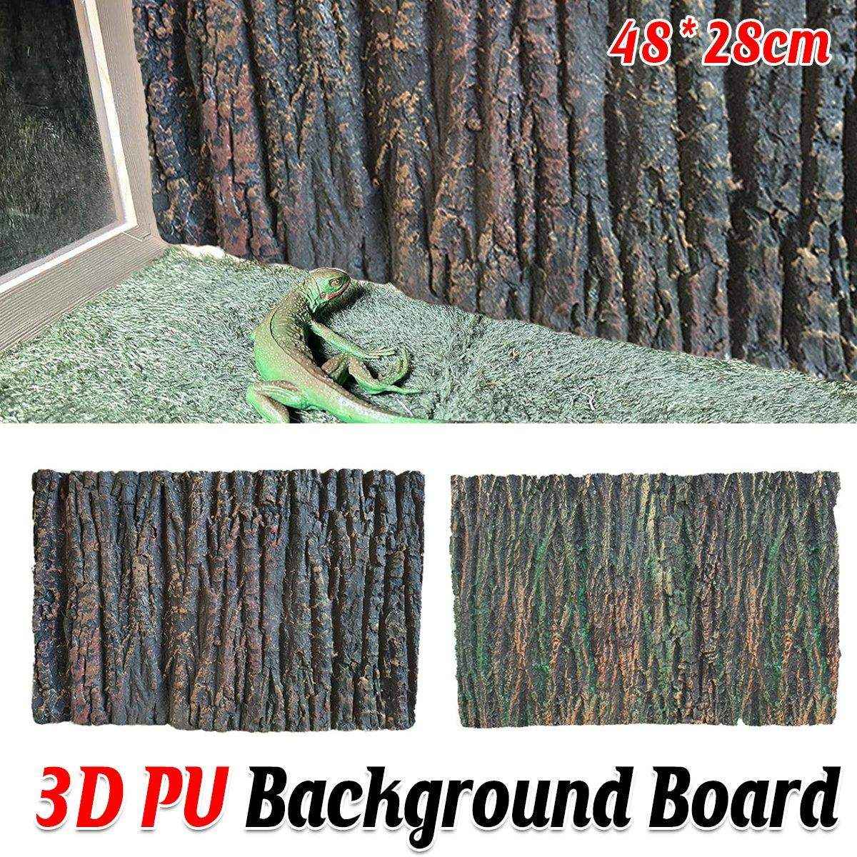 3D Aquarium Background Board Realistic Bark & Rock Design for Tanks