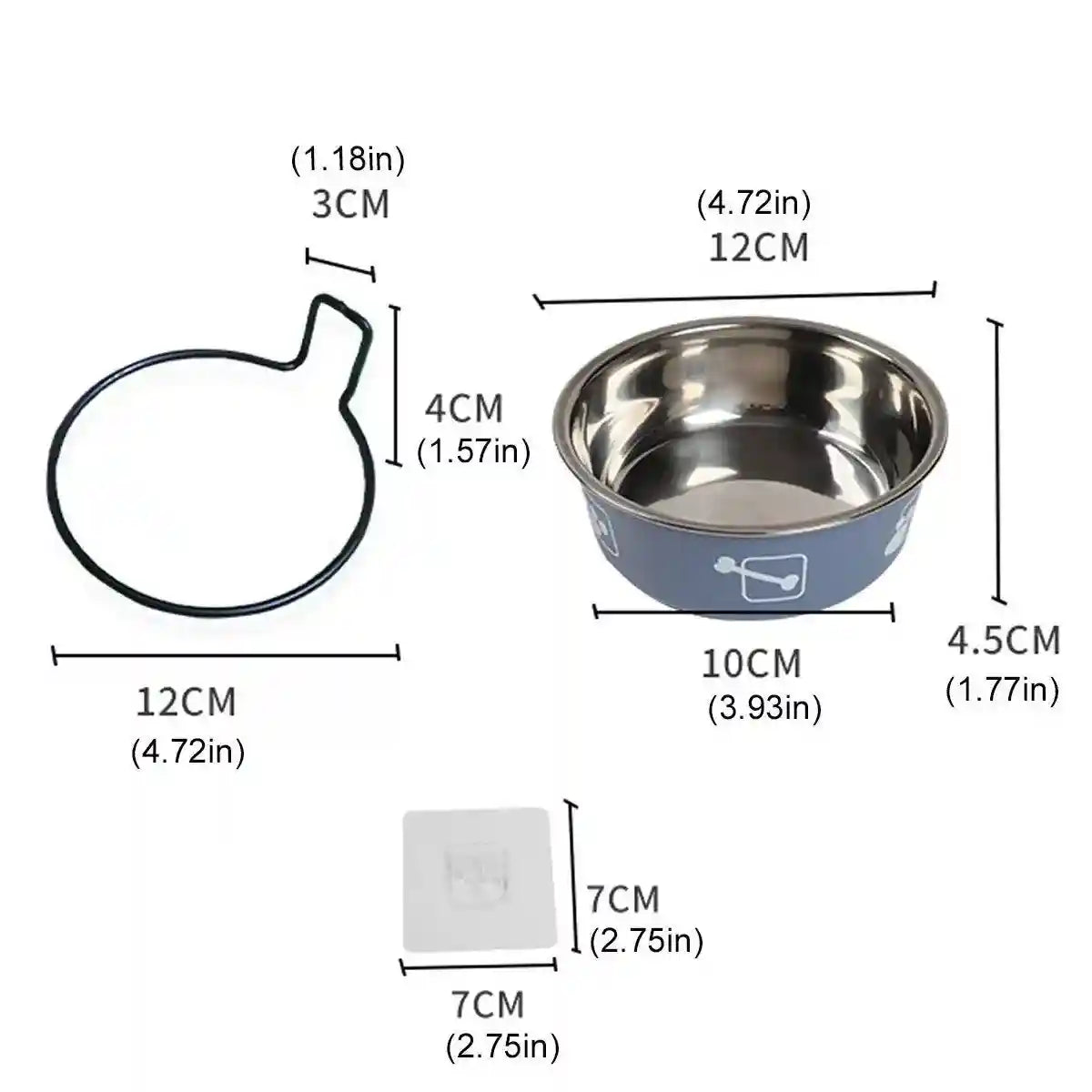 Wall-Mounted Stainless Steel Pet Bowl for Cats and Small Dogs Durable & Stylish