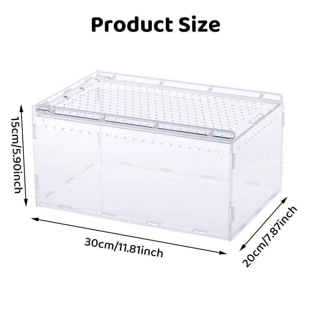 Clear Slide Lid Pet Box Reptile Breeding Habitat Reptile Tank