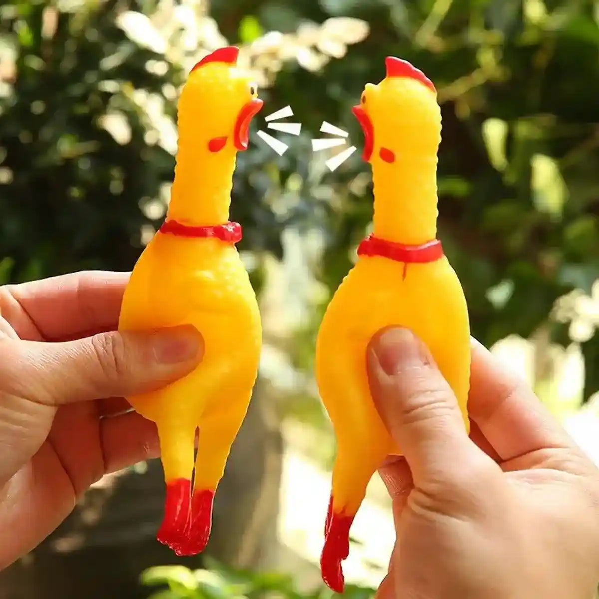 Squeaker Funny Screaming Shrilling Chicken Toy Squeeze PVC Pet Chew Dog