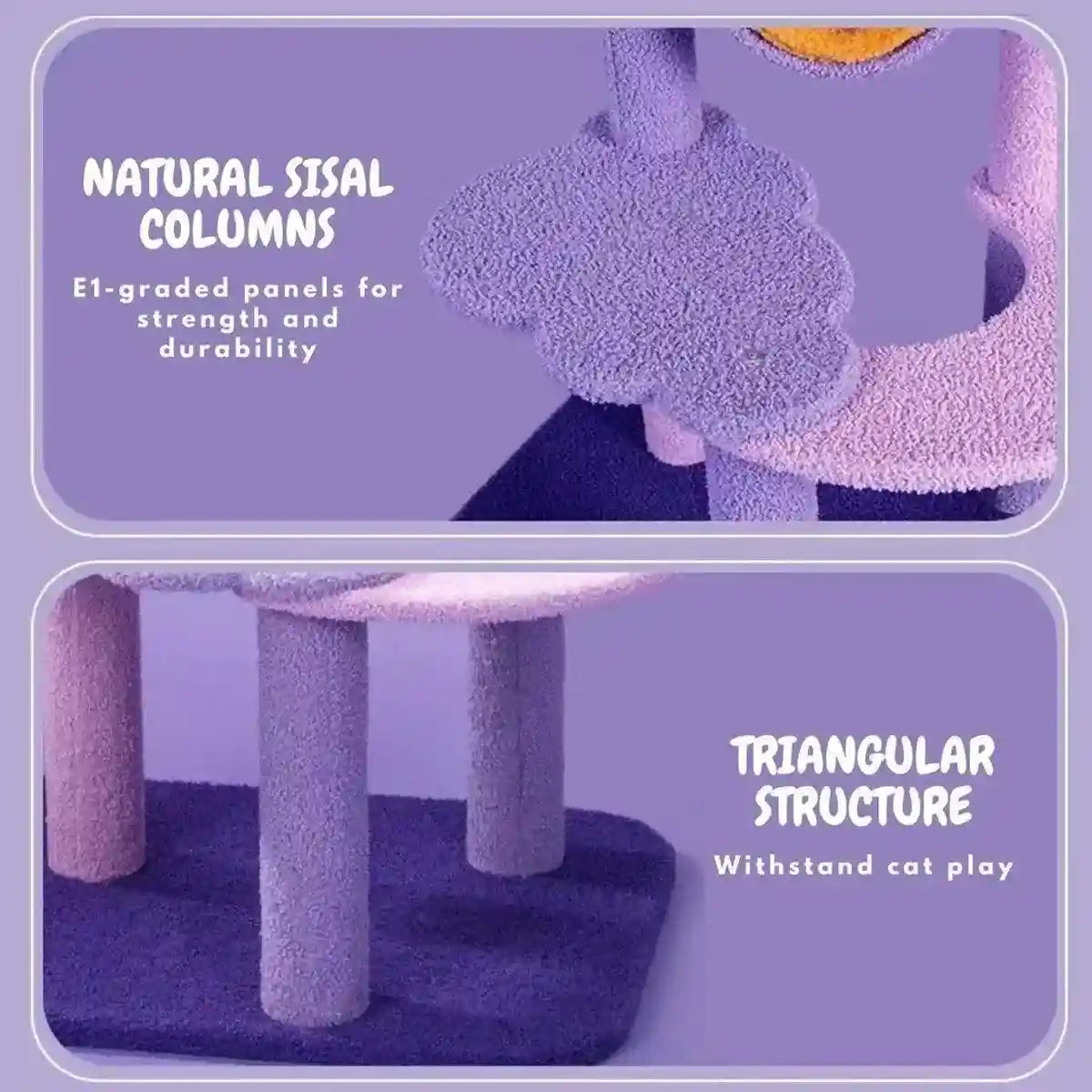 Starry Sky Cat Tree Durable Multi-Level Cat Tower with Sisal Posts