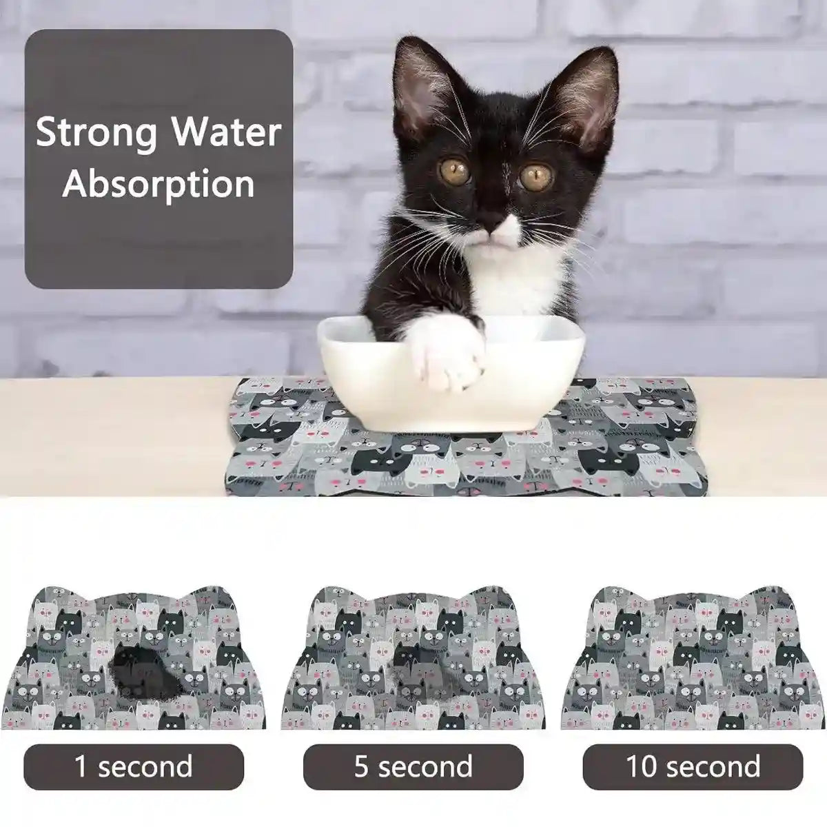Pet Feeding Mat Non-Slip Waterproof Silicone Meal Mat for Pets