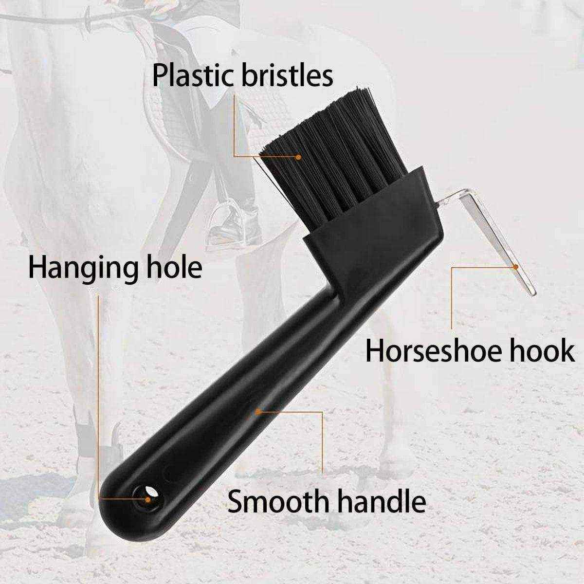 Durable Hoof Care Horseshoe Cleaning Hook Brush for Efficient Grooming