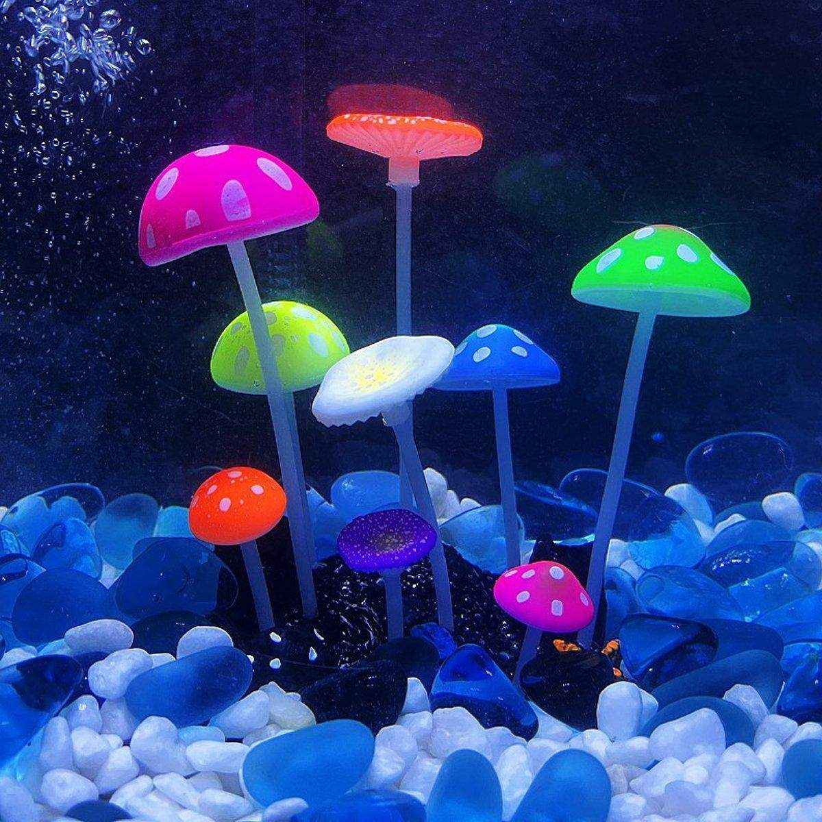 Simulation Jellyfish Aquarium Decor Fluorescent Mushrooms for Fish Tanks