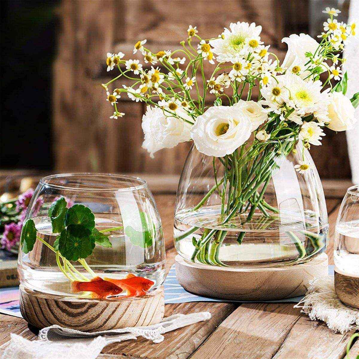Decorative Glass Vase Fish Tank for Small Aquariums