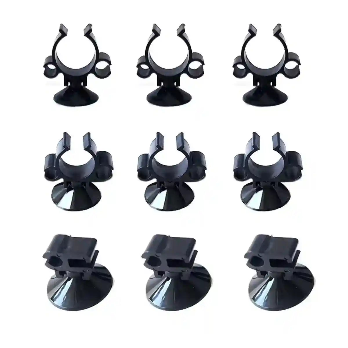 10X Black Heater Double Buckle Suction Cup Sucker Clip Holder Fish Tank Aquarium