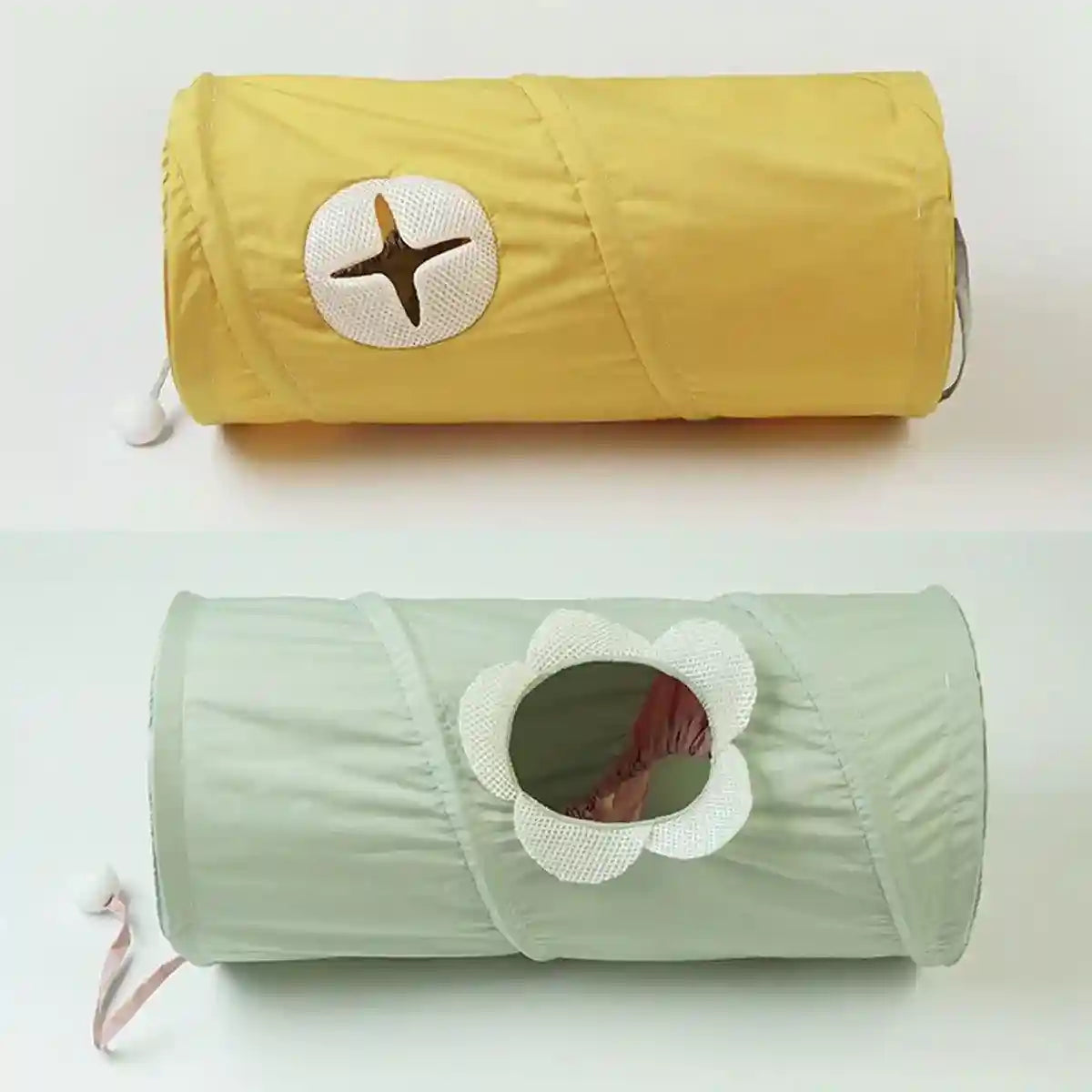 Spiral Folding Cat Play Tunnel Cooling Fabric Tunnel for Cats