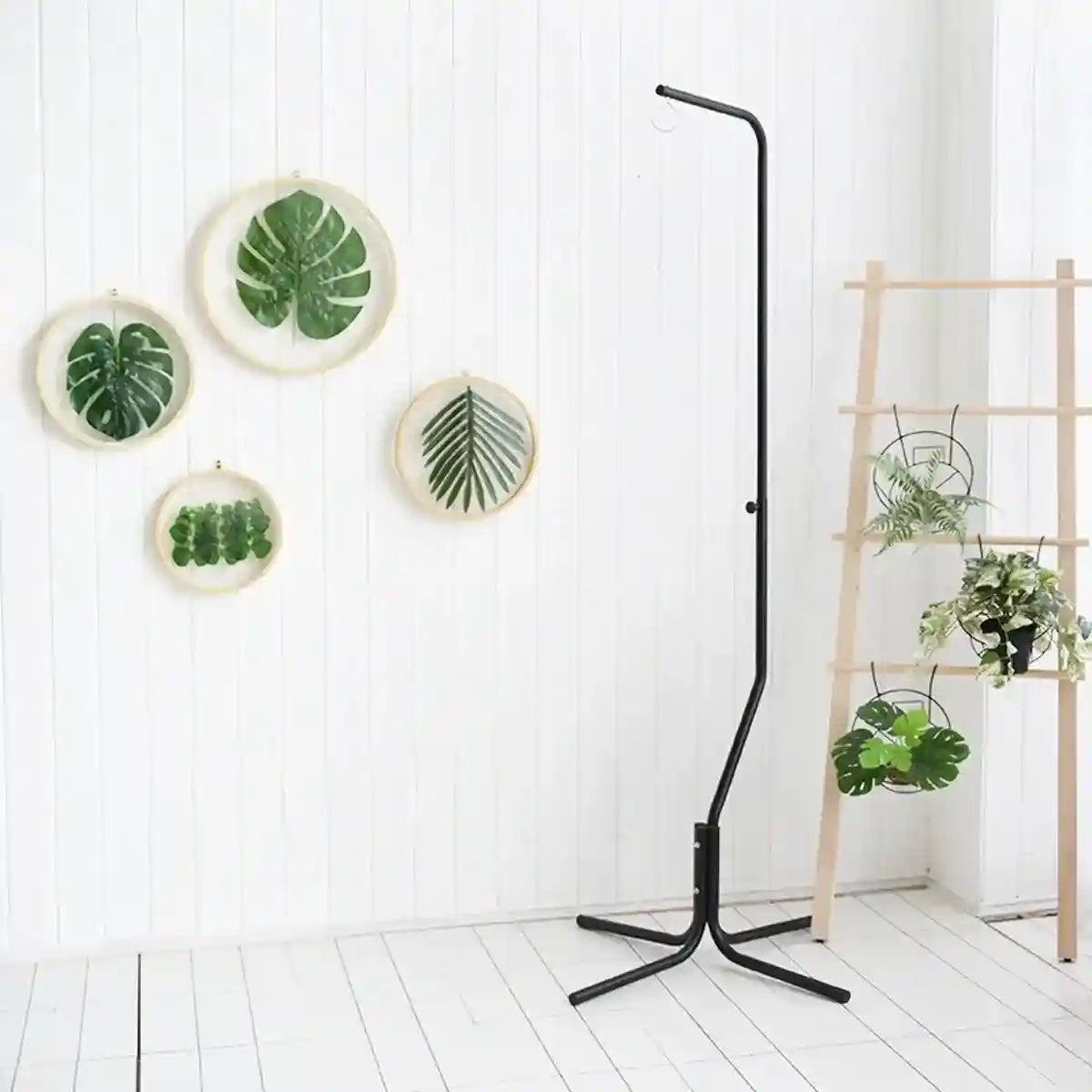 Adjustable Birdcage Stand Sturdy Metal Parrot Cage Holder with 360° Hook