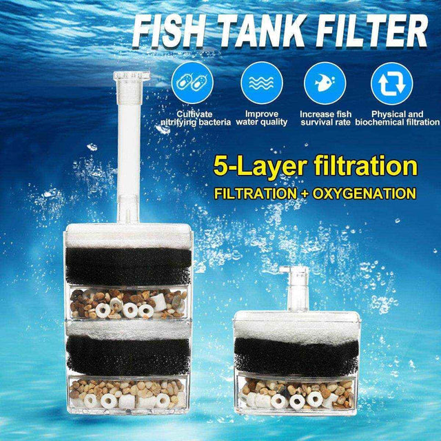 Mini Aquarium Biochemical Filter Compact In-Tank Fish Tank Filter