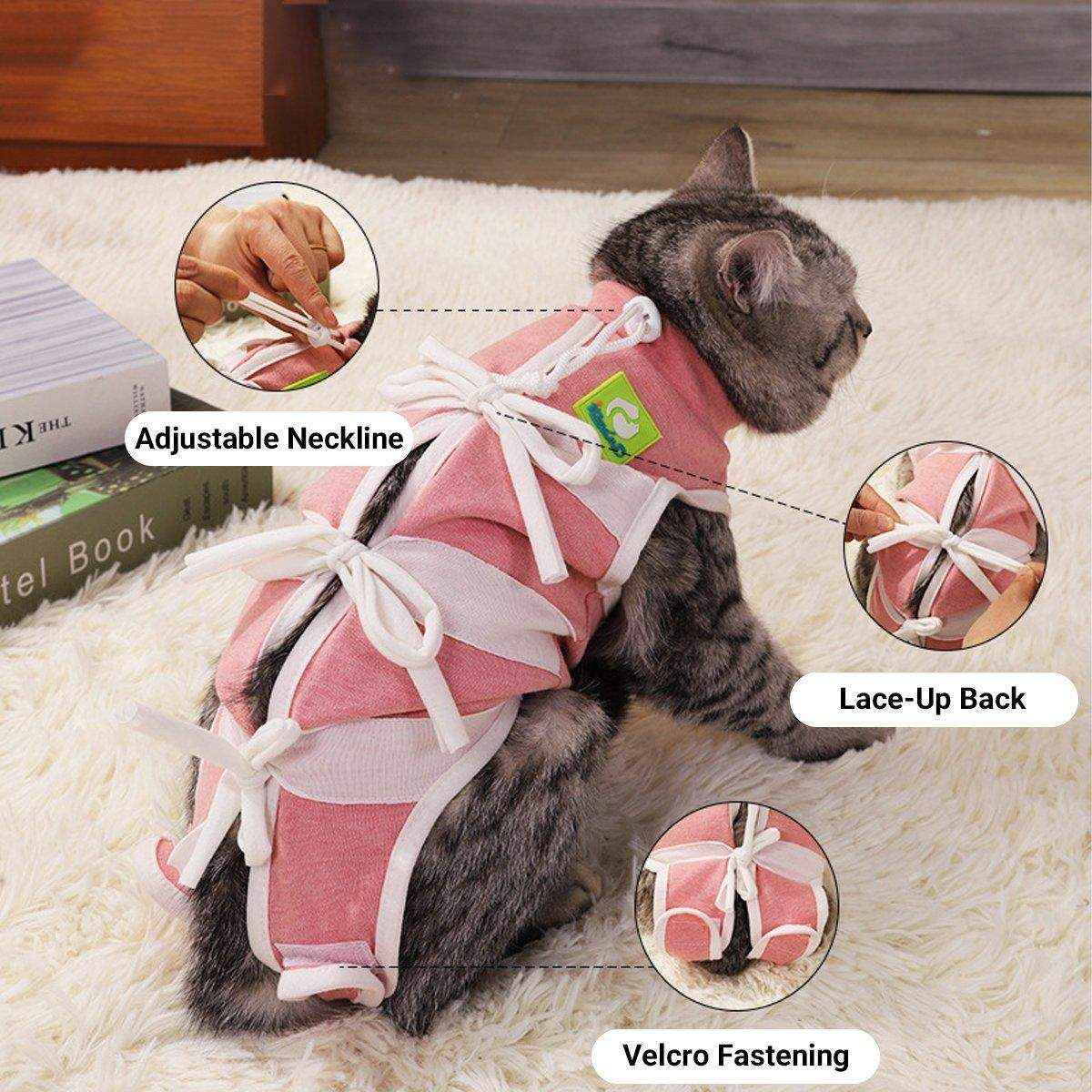 Breathable Anti-Slip Anti-Scratch Pet Neutering Recovery Suit for Cats and Dogs