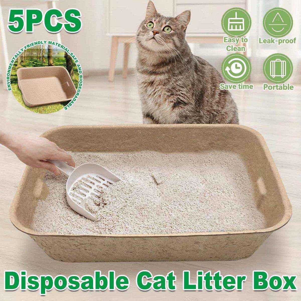 Eco-Friendly Disposable Cat Litter Trays Biodegradable Travel Solution