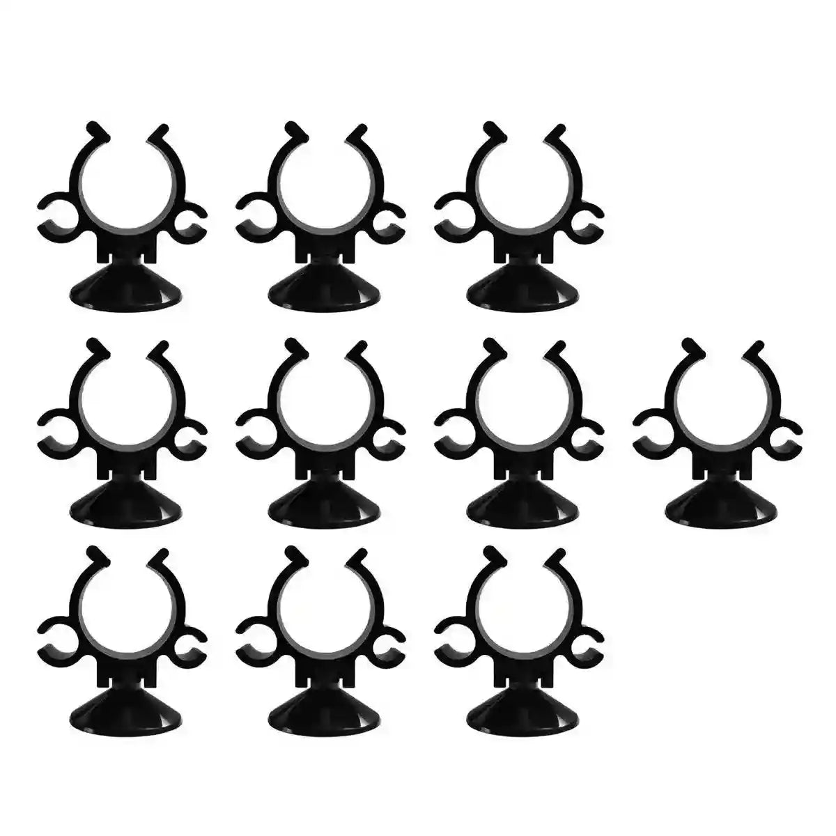 10X Black Heater Double Buckle Suction Cup Sucker Clip Holder Fish Tank Aquarium