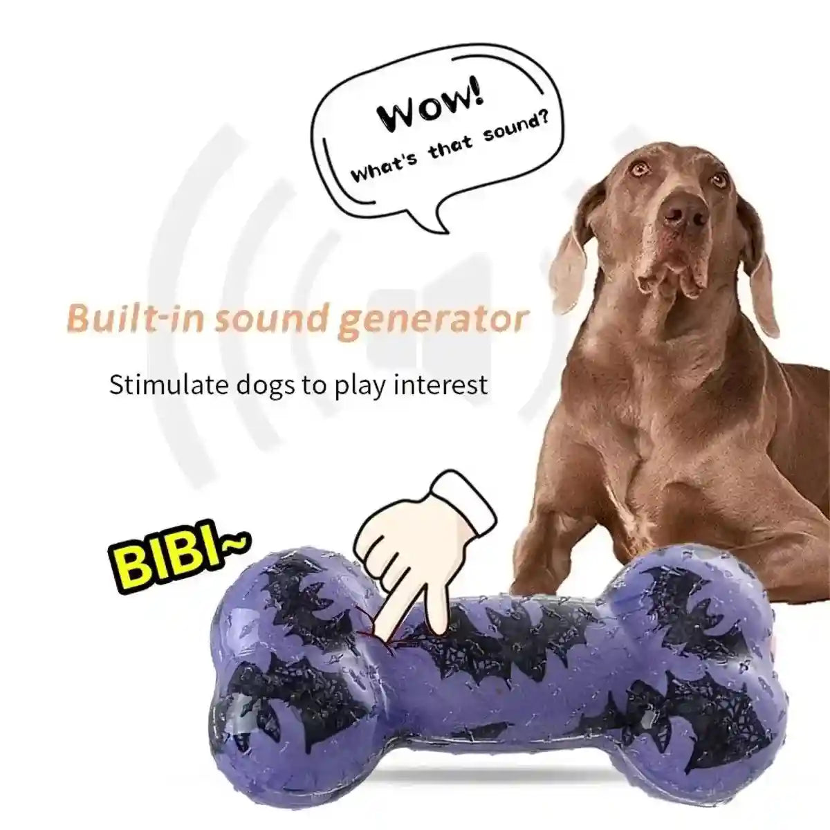 Interactive Dog Bone Chew Toy for Dental Health Durable TPR Material Grey & Blue