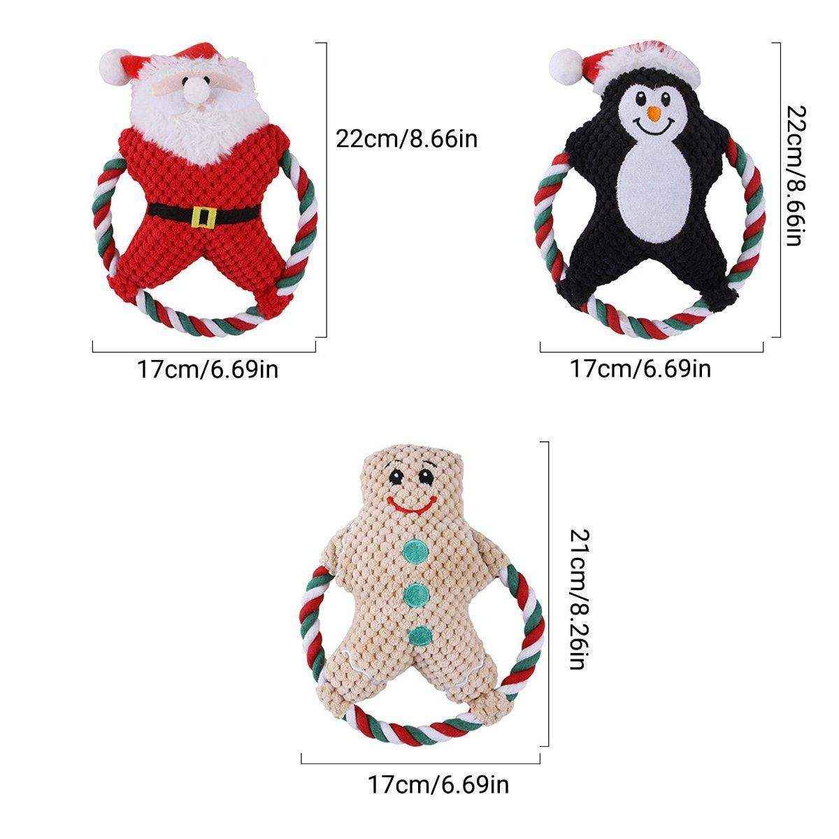 Pet Christmas Plush Toy - Festive Dog Bite Companion