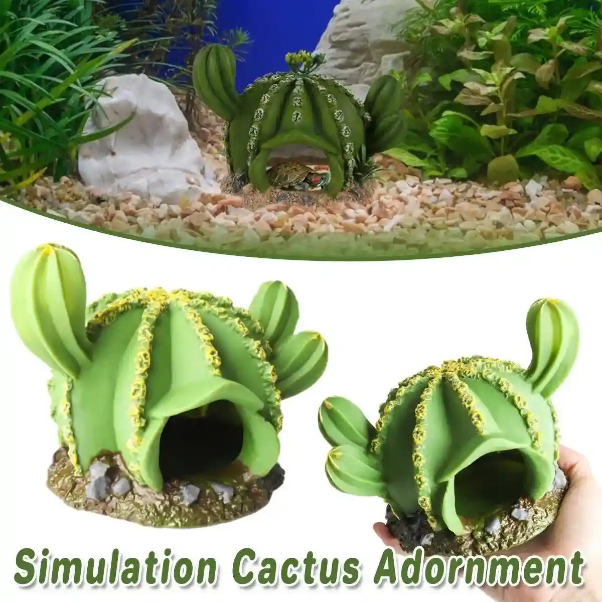 Simulation Cactus Tree Aquarium Ornament Desert Plant Decor for Fish Tank House