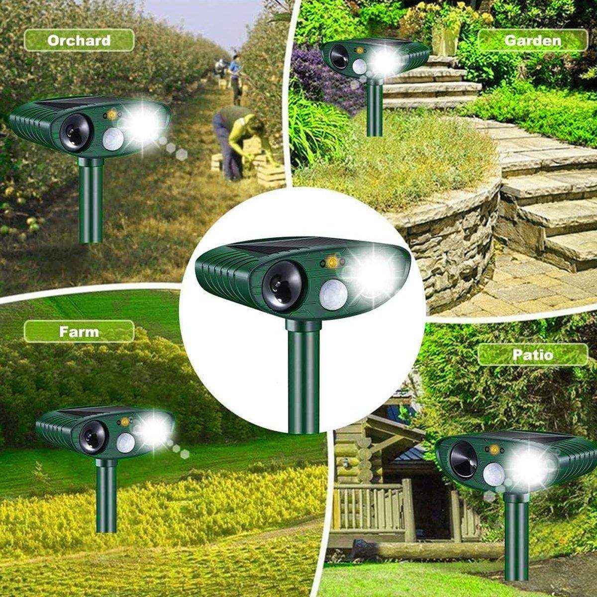 Outdoor Solar Ultrasonic Animal Repellent Rat Bird Infrared Flash Repellent