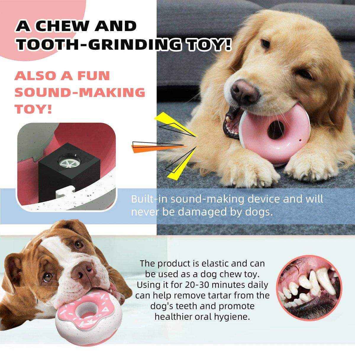 Pet Teeth Cleaning Sound Donut Dog Toys